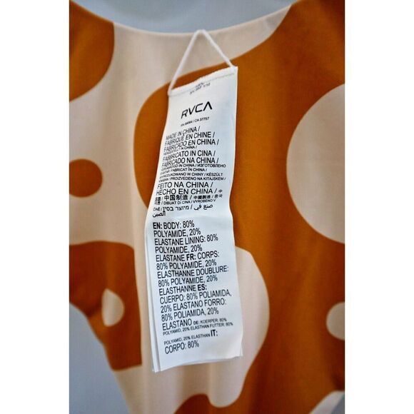 RVCA Women's Sz S/8 Barely Pink/Brown Medium Coverage 1-Piece Bathing Suit - Picture 5 of 7